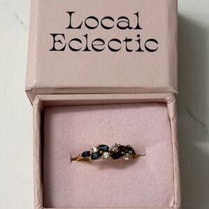 Gold and Blue Gemstone Ring